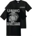 Marine Shirt USMC Not As Mean, Not As Lean Silk Screen Black Tee Shirt