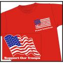 Proud American Support Our Troops Imprinted Shirt