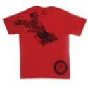 U.S. Marines Eagle Flag Silk Screen on Red T-Shirt.