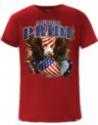 Proud American Design Silk Screen on Red T-Shirt