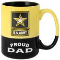 U.S. Army Star Logo with Proud Dad on 15 oz El Grande Black and Yellow 2-Color M