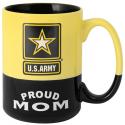 U.S. Army Star Logo with Proud Mom on 15 oz El Grande Black and Yellow 2-Color M