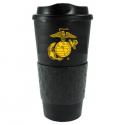 U.S. Marine Corps EGA Emblem on Black Grip-N-Go Mug