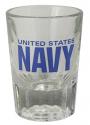 US Navy on 2 oz Clear Fluted Shot Glass