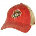 USMC 'Eagle, Globe, and Anchor' Vintage Trucker Hat - Red