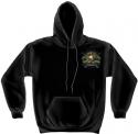 USMC, First In, Last Out, black hooded sweat-shirt FRONT