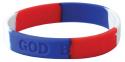 Patriotic and Veteran God Bless USA Red White and Blue Silicone Wrist Bracelet 