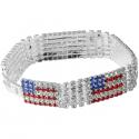 USA Flag Genuine Austrian Crystal Clasp Bracelet