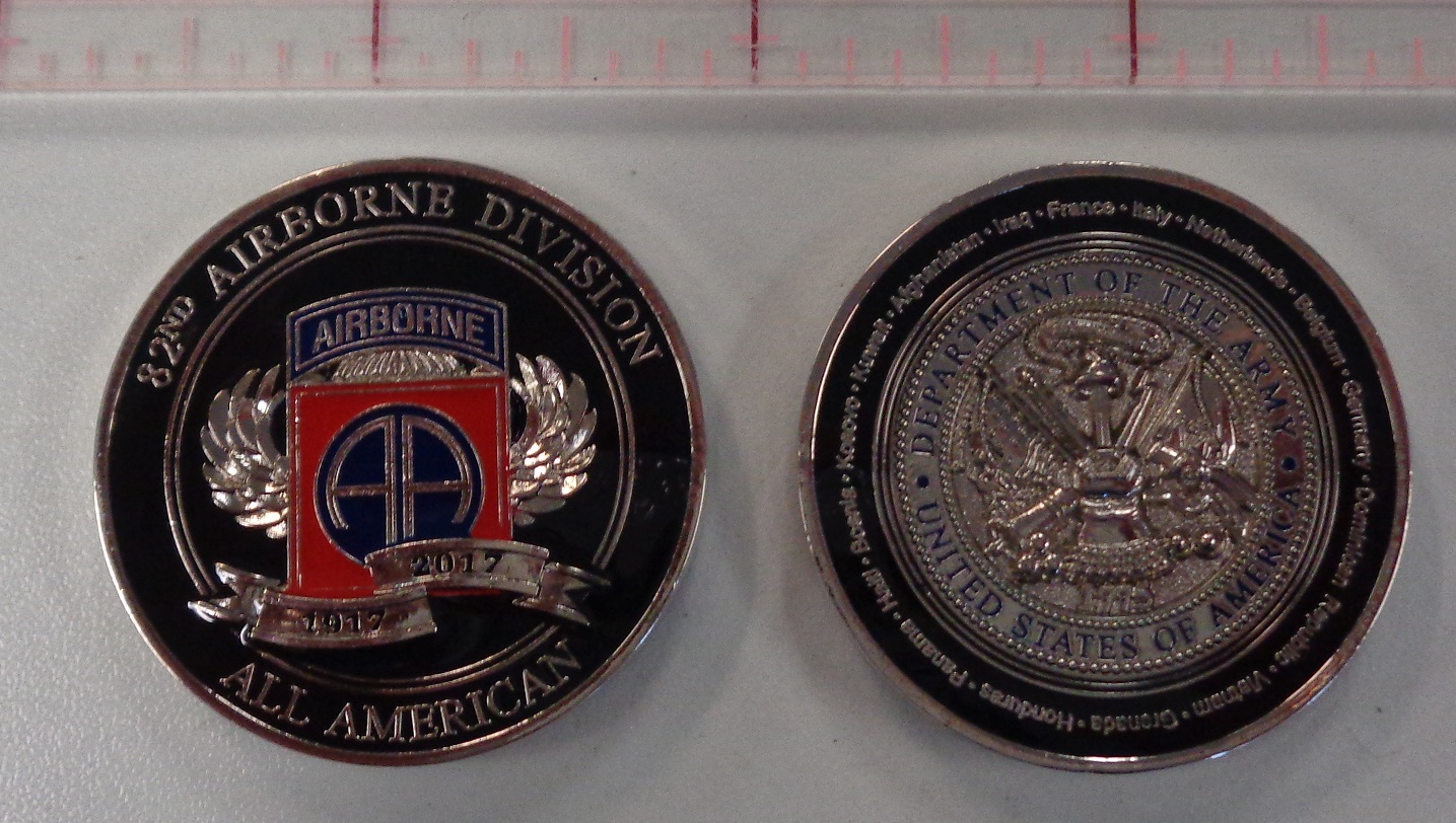82ND AIRBORNE DIVISION 100TH ANNIVERSARY CHALLENGE COIN ...