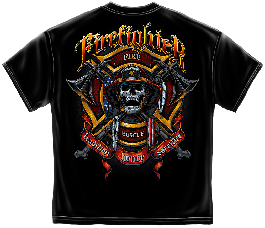 FIREFIGHTER BIKER AND AXES T-SHIRT | North Bay Listings