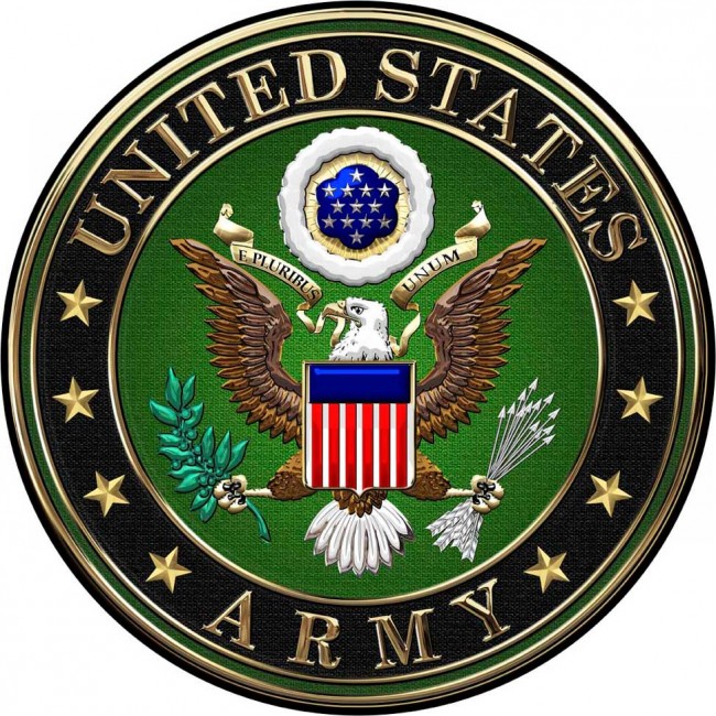 US Army Emblem All Metal Sign 14" Round | North Bay Listings