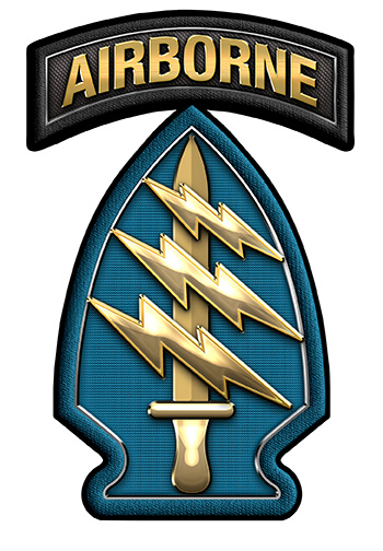 Special Forces SSI Patch with Just the Airborne Tab- Metal Sign 10 x 16 ...