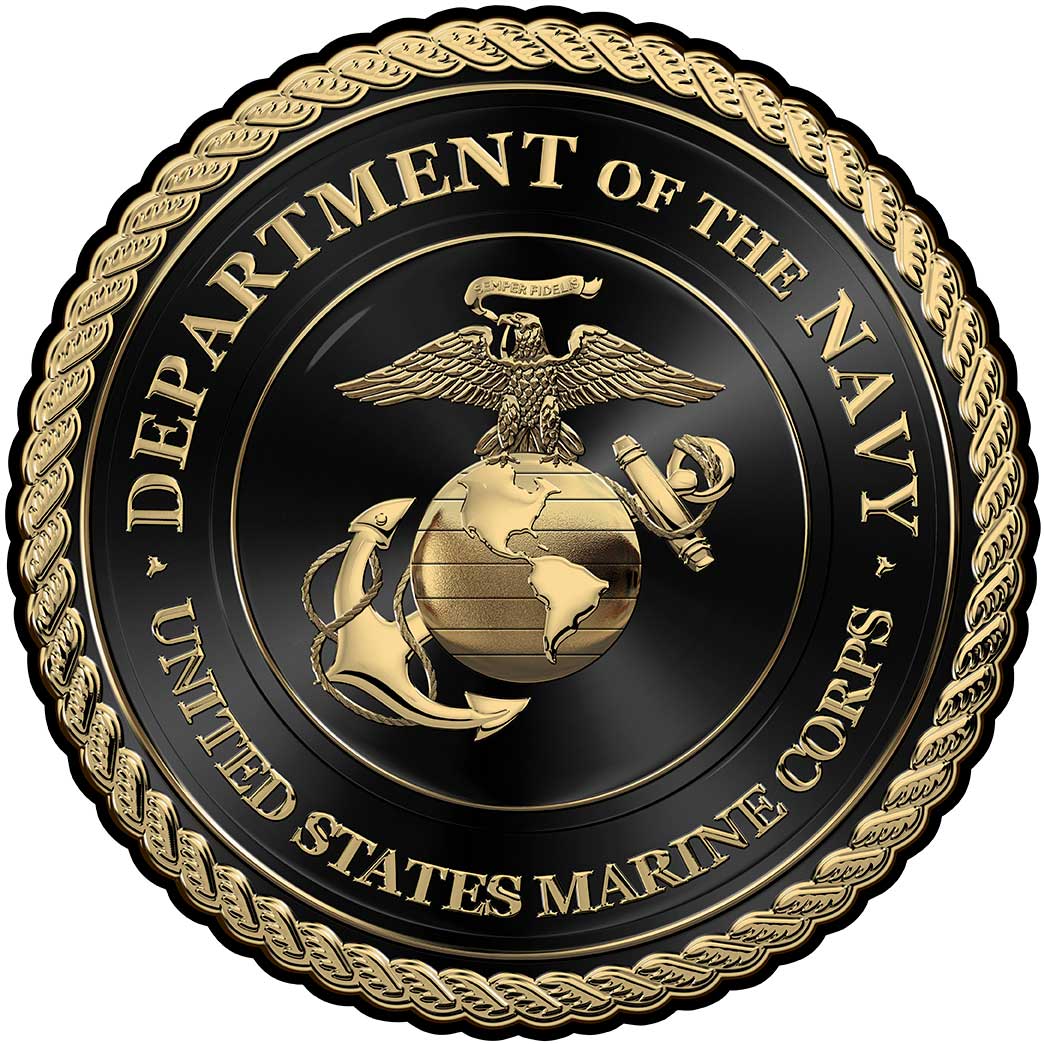 Us Marine Corps Seal Black Edition All Metal Sign 14 Round North