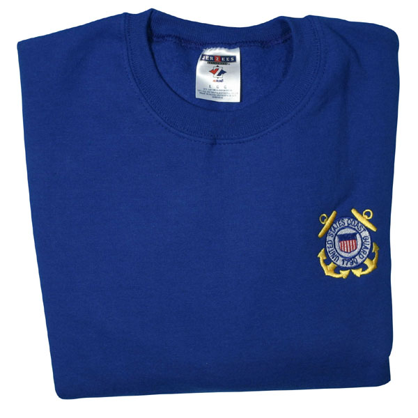 US Coast Guard Crest Direct Embroidered Royal Sweatshirt | North Bay ...