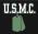US Marine Semper Fidelis with Dog Tag Silk Screen Black Tee Shirt